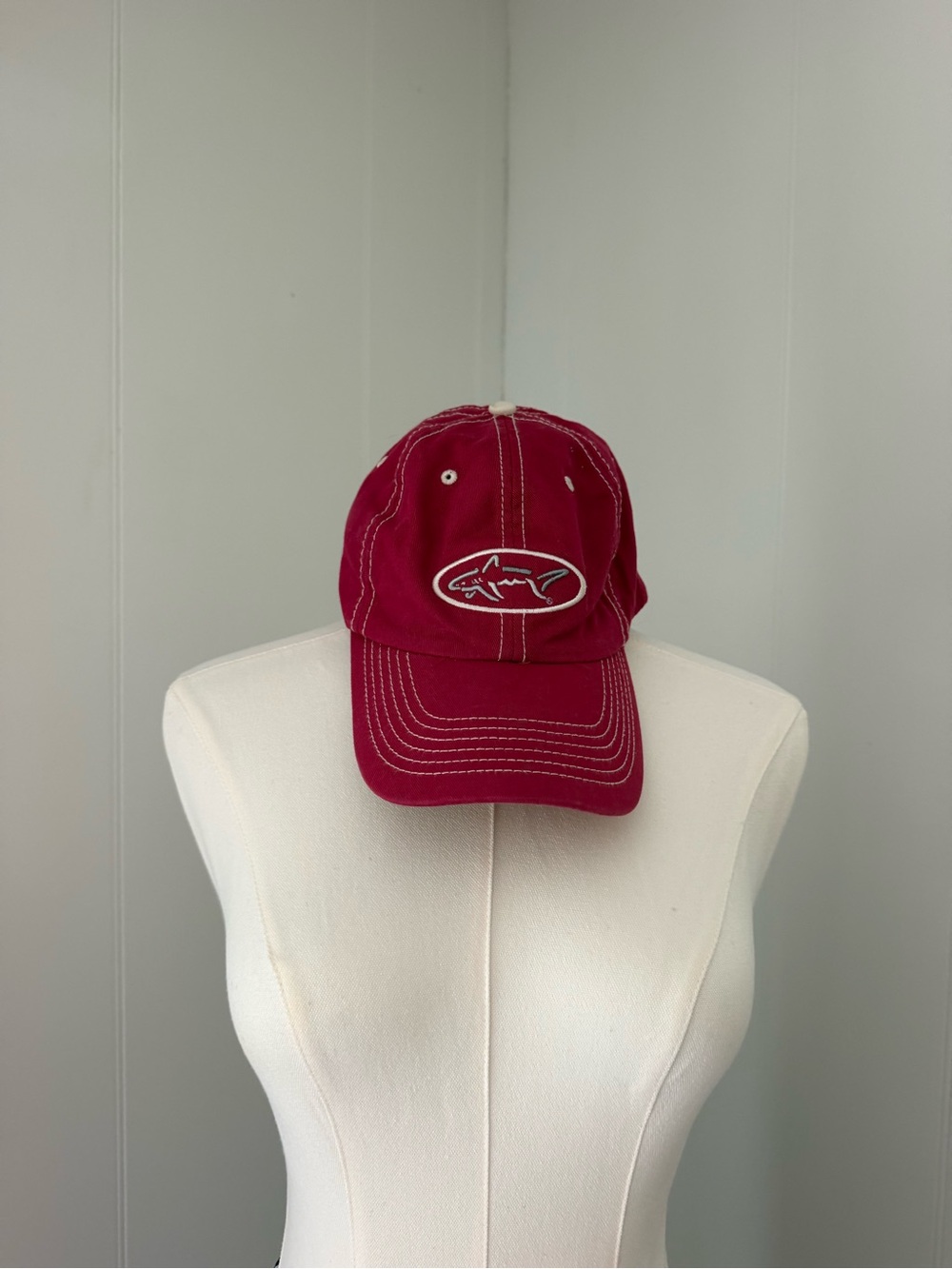 Greg Norman Collection Red Baseball Cap with White Stitching